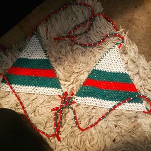 Handmade beaded bikini top